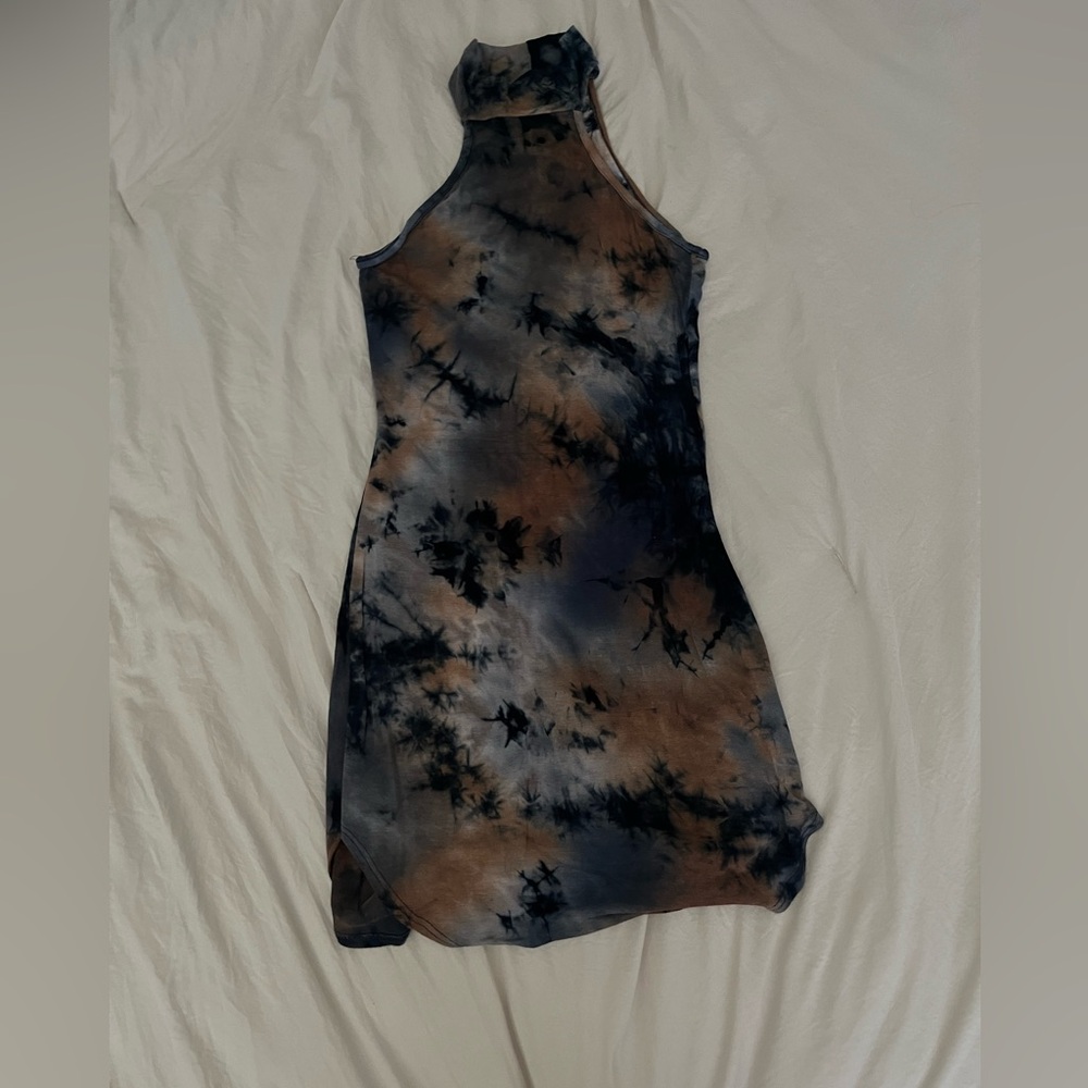 Better Be Blue Gray Sheath Halter Mini Dress
